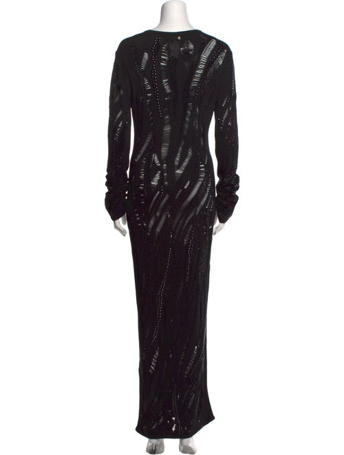 Versace Scoop Neck Long Dress