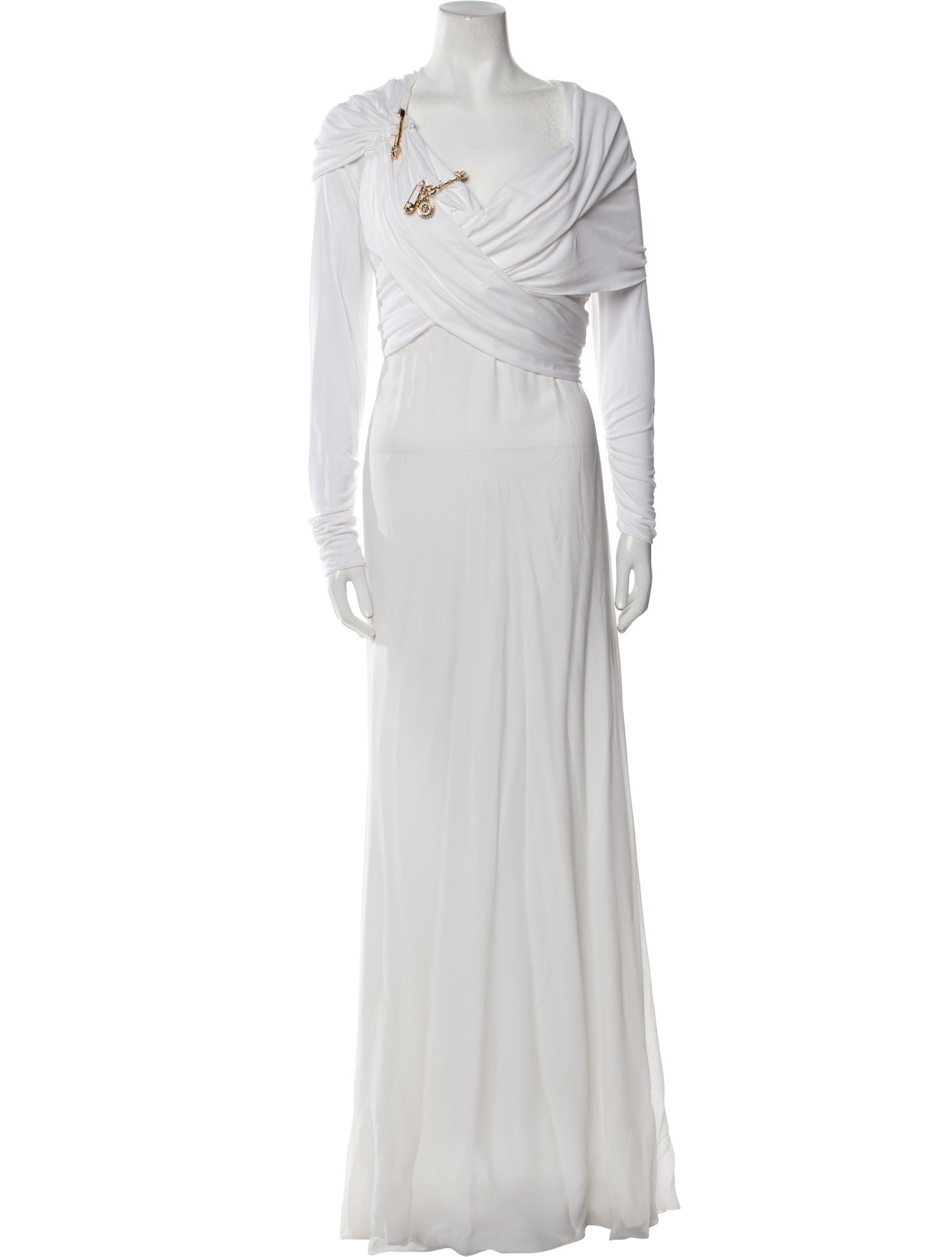 Versace Silk Long Dress Neutrals Dresses, Clothing VES167240 The