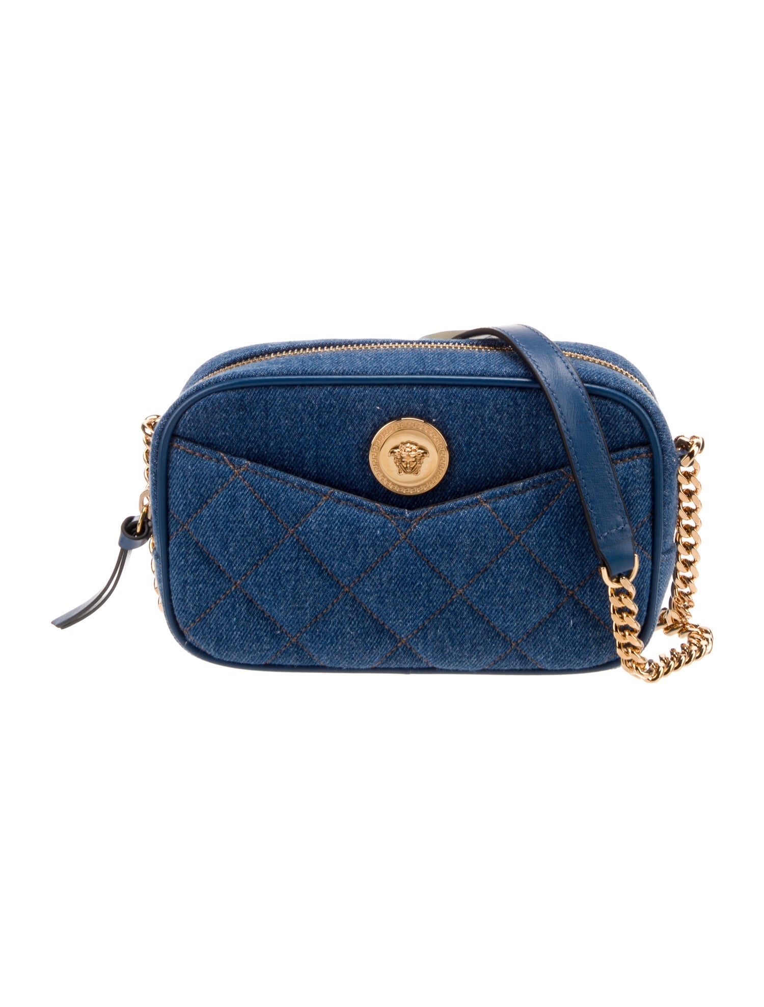 Versace Denim Crossbody Bag Blue Crossbody Bags, Handbags VES167331
