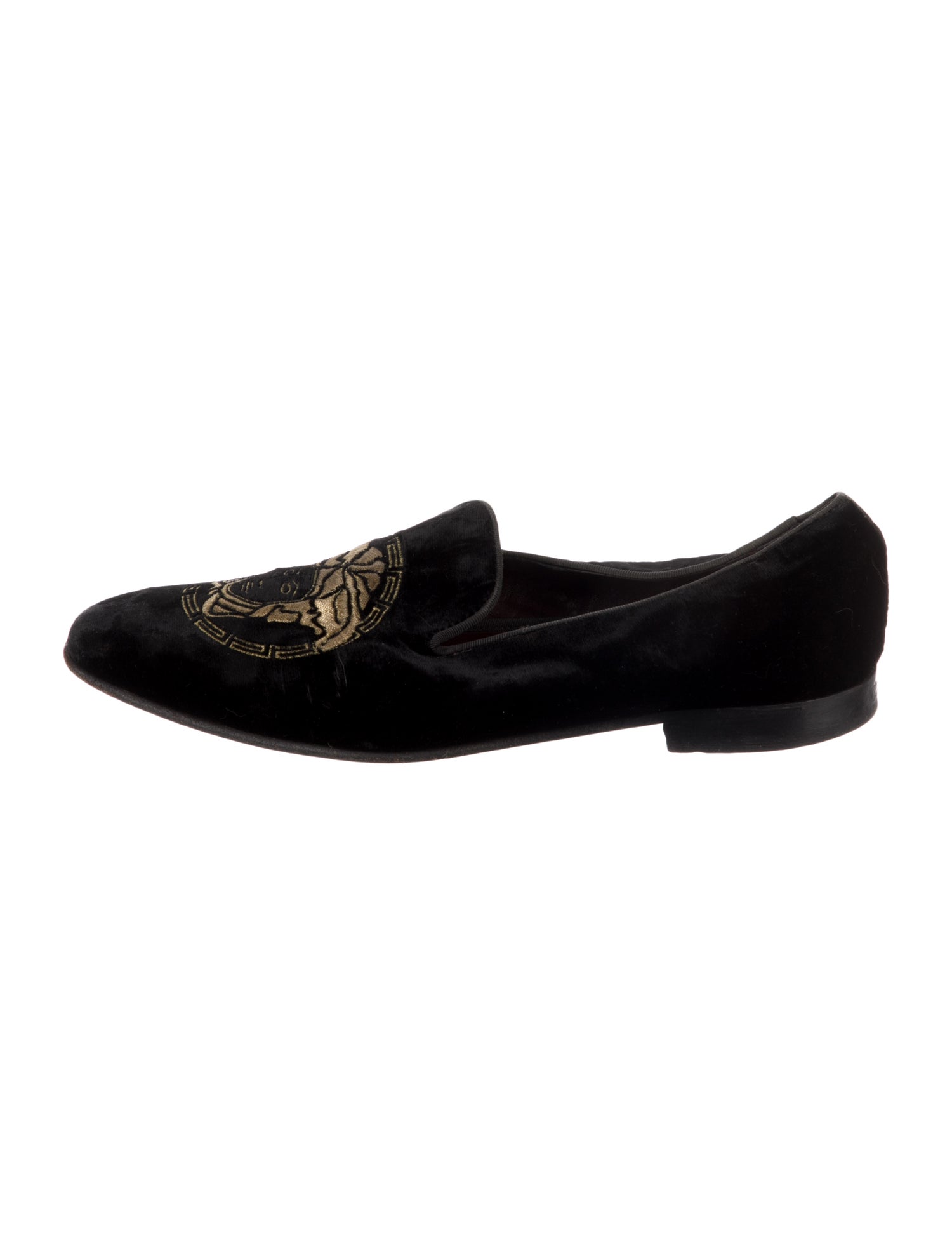 Versace Medusa Insignia Velvet Loafers