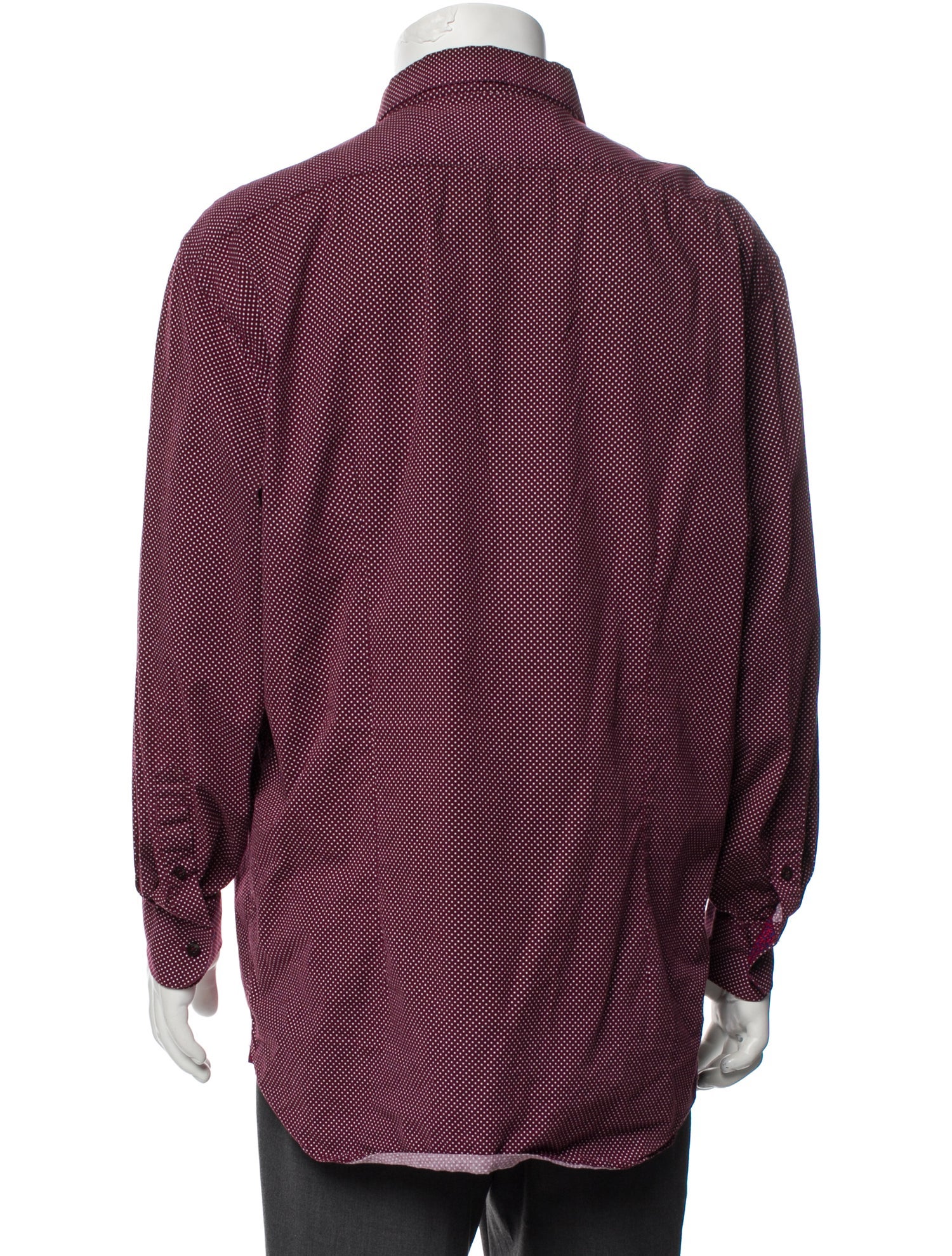 Versace Polka Dot Print Long Sleeve Denim Shirt