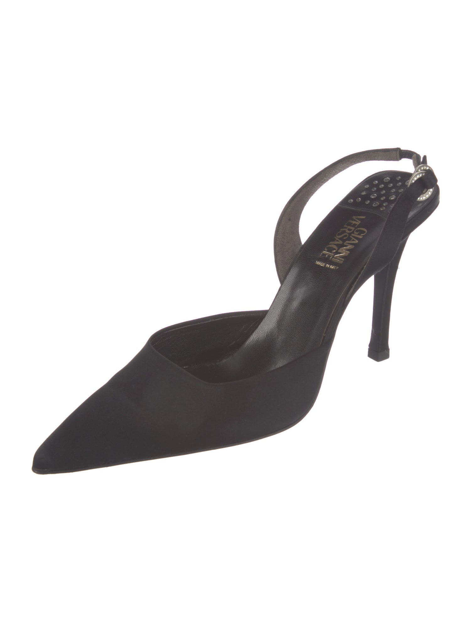 Versace Crystal Embellishments Slingback Pumps