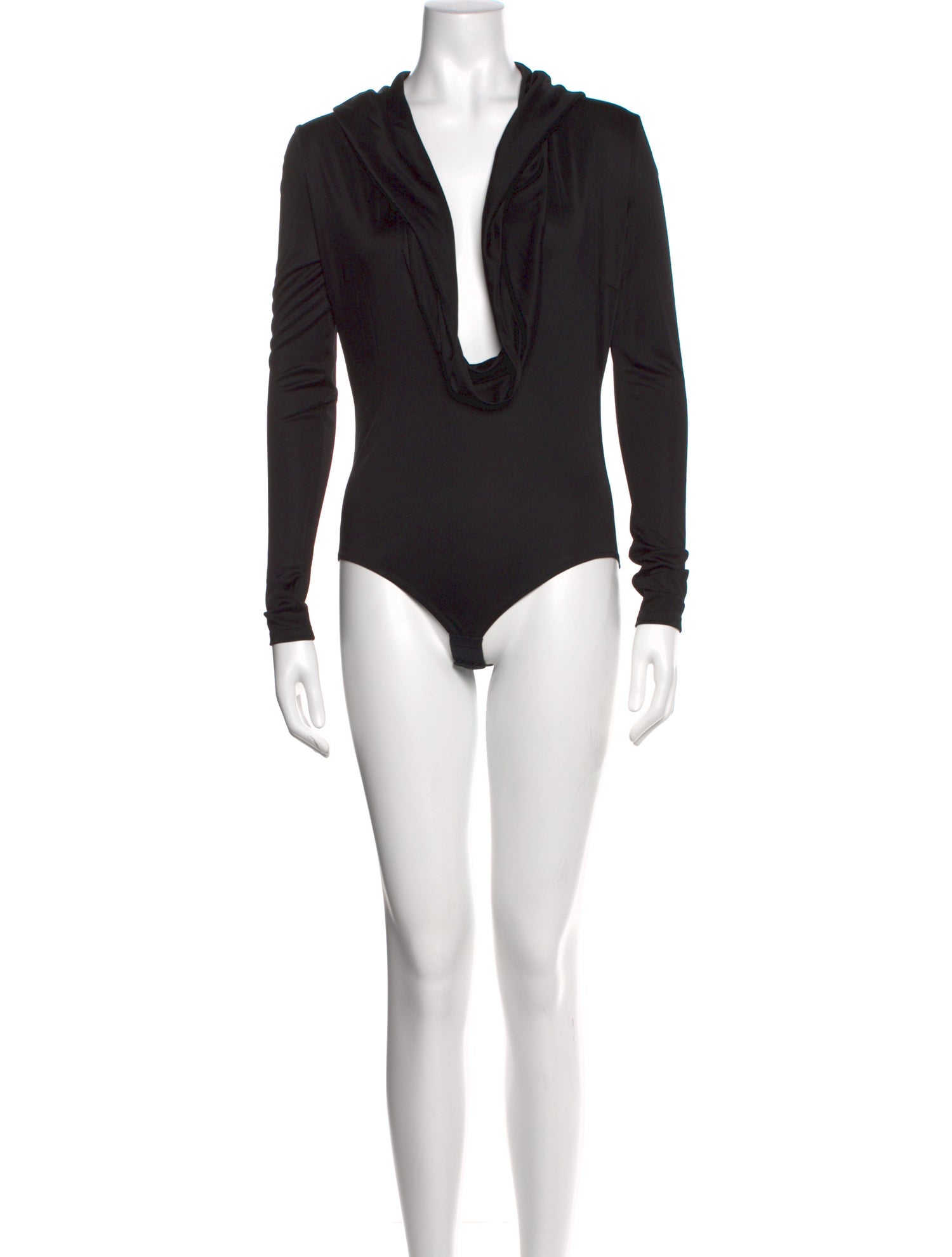 Versace Plunge Neckline Long Sleeve Bodysuit