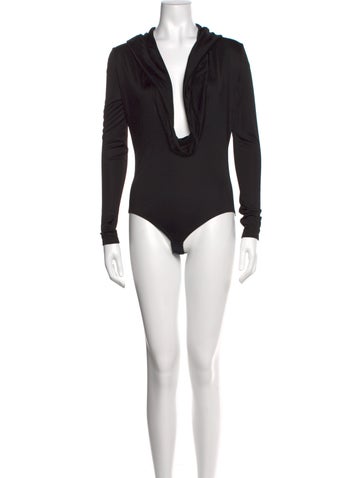 Versace Tops Plunge Neckline Long Sleeve Bodysuit Us4, It40 | S
