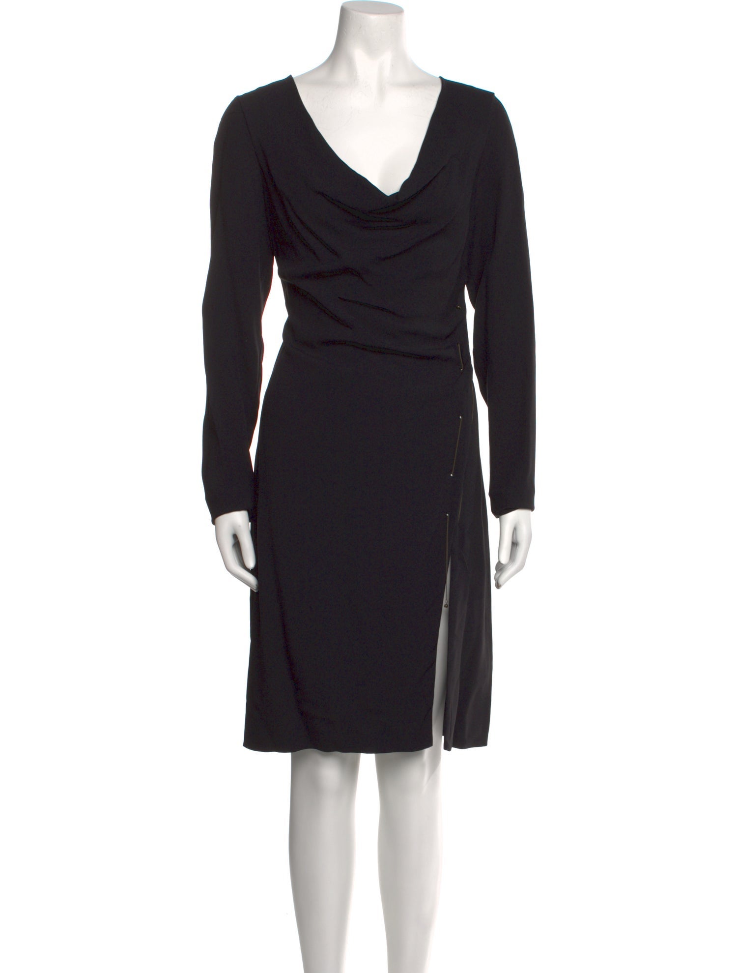 Versace Cowl Neck Knee-Length Dress