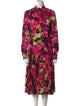 Versace Floral Print Midi Length Dress