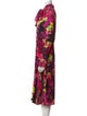 Versace Floral Print Midi Length Dress