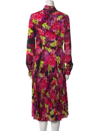 Versace Floral Print Midi Length Dress