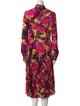 Versace Floral Print Midi Length Dress