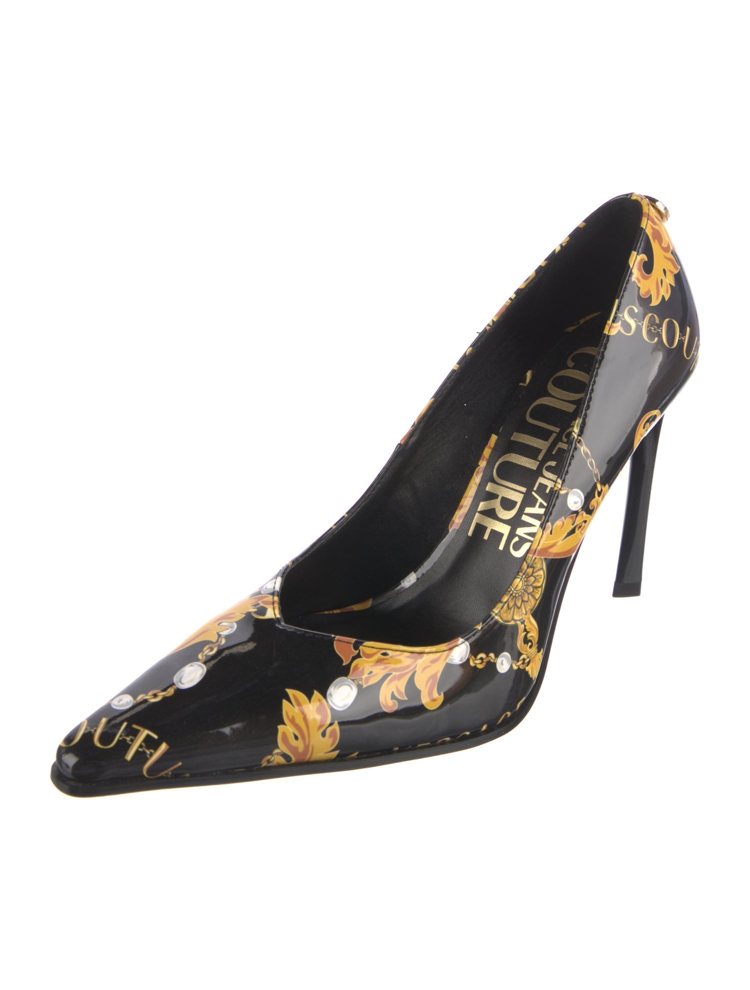 Versace Patent Leather Printed Pumps