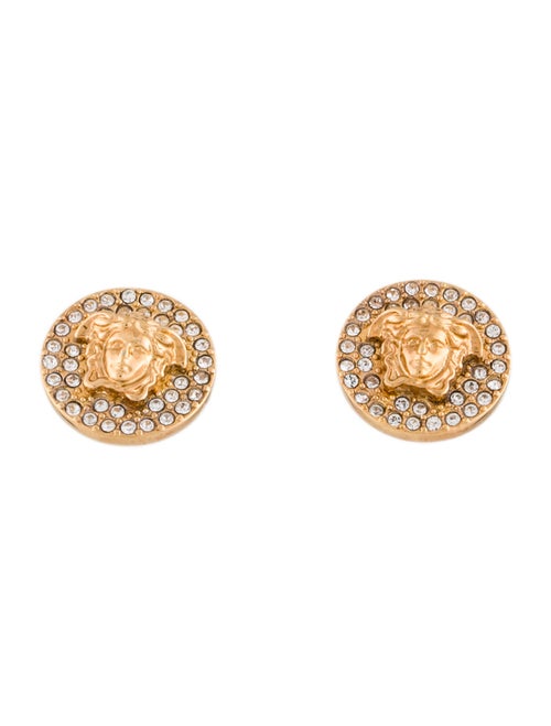 Versace Crystal Medusa Stud Earrings