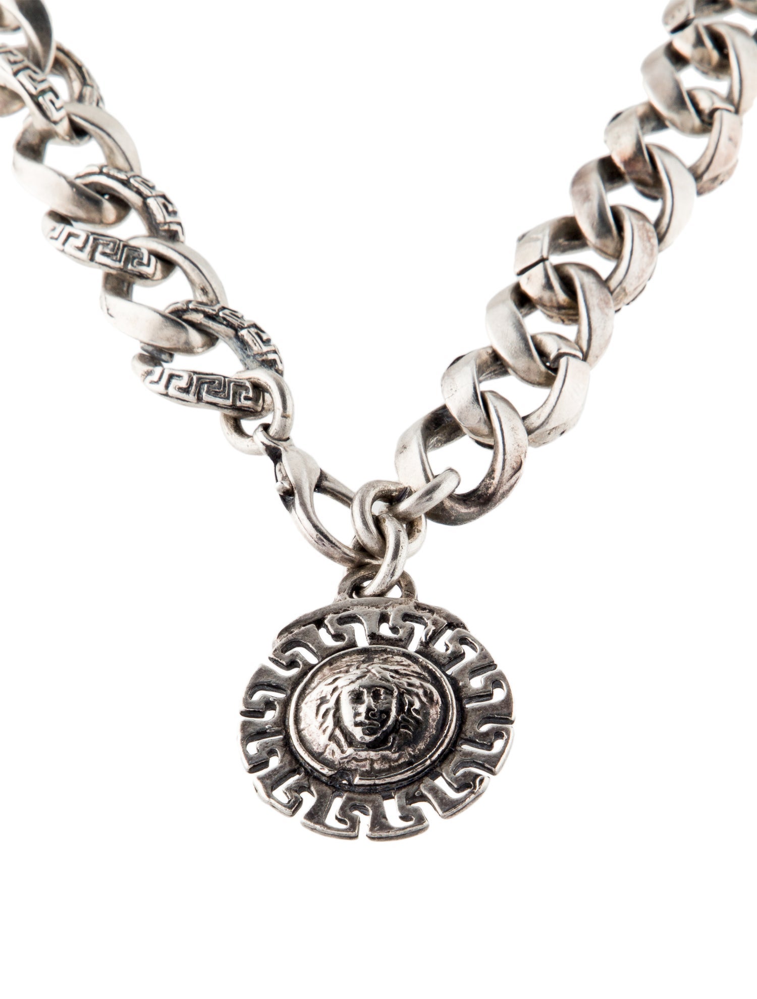 Versace Vintage Medusa Sun Pendant Necklace
