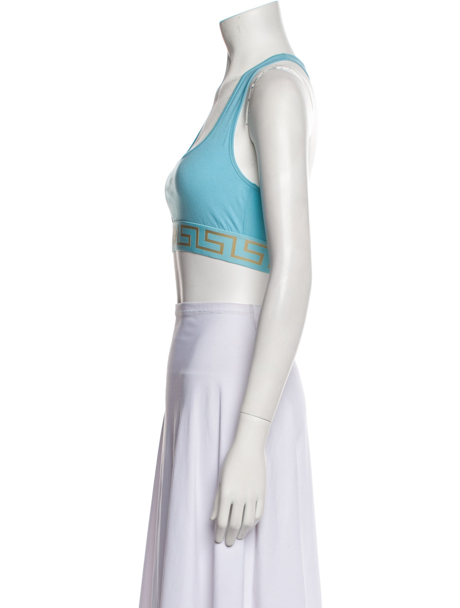 Versace Graphic Print Square Neckline Crop Top