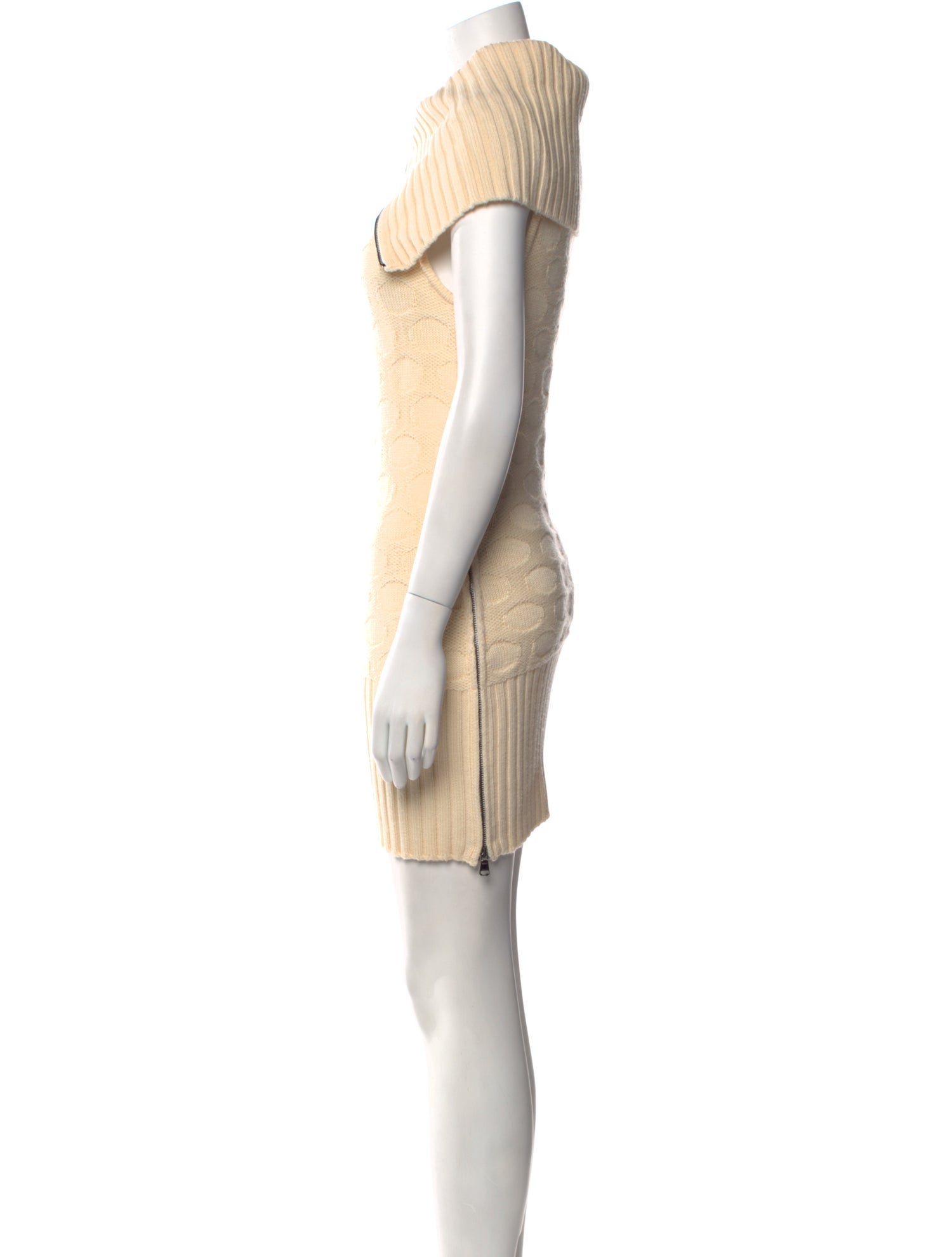Versace Wool Mini Dress - Neutrals Dresses, Clothing
