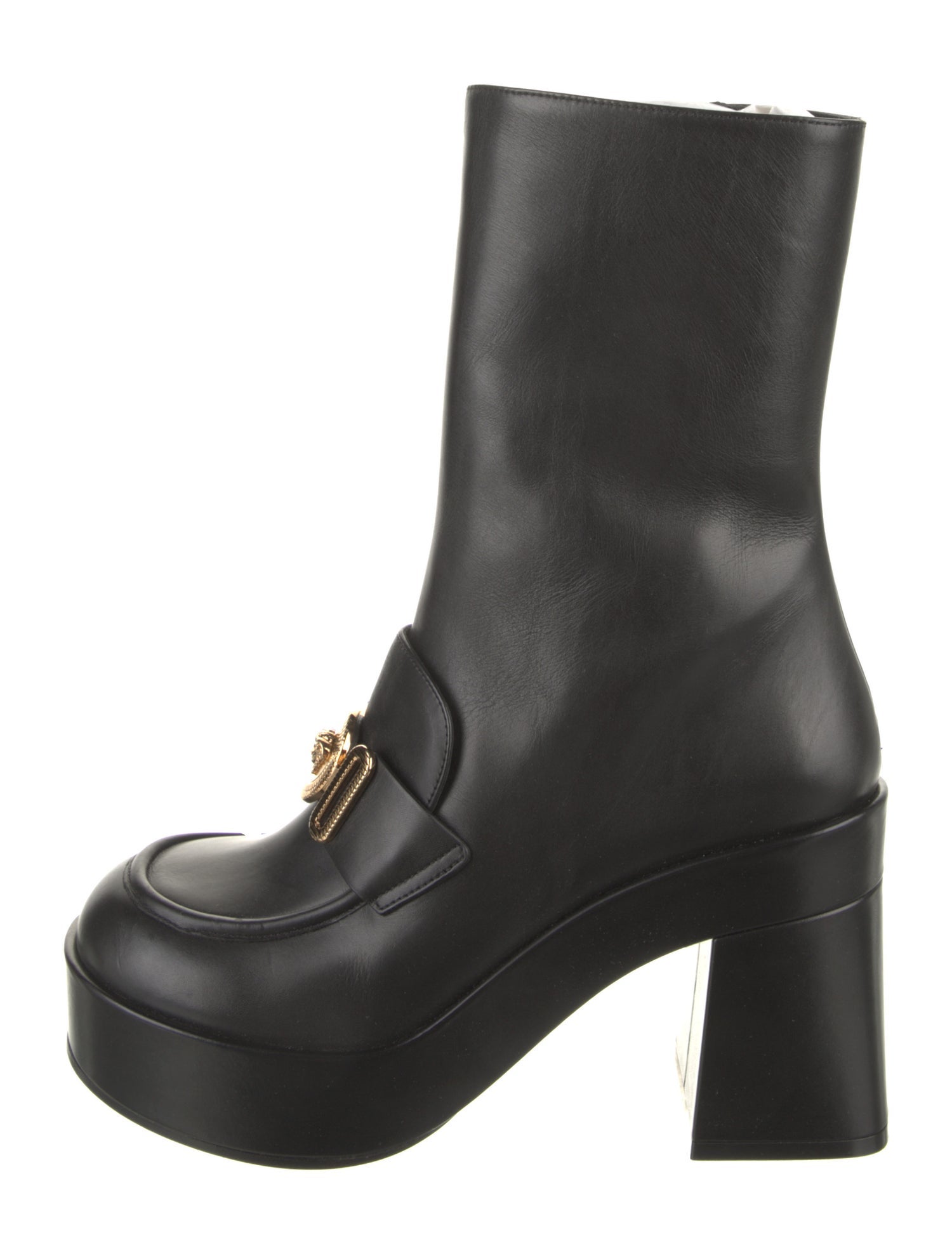 Versace Medusa Insignia Calf Leather Boots