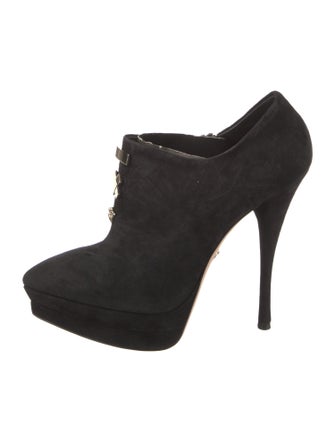 Versace Medusa Insignia Suede Lace-Up Boots