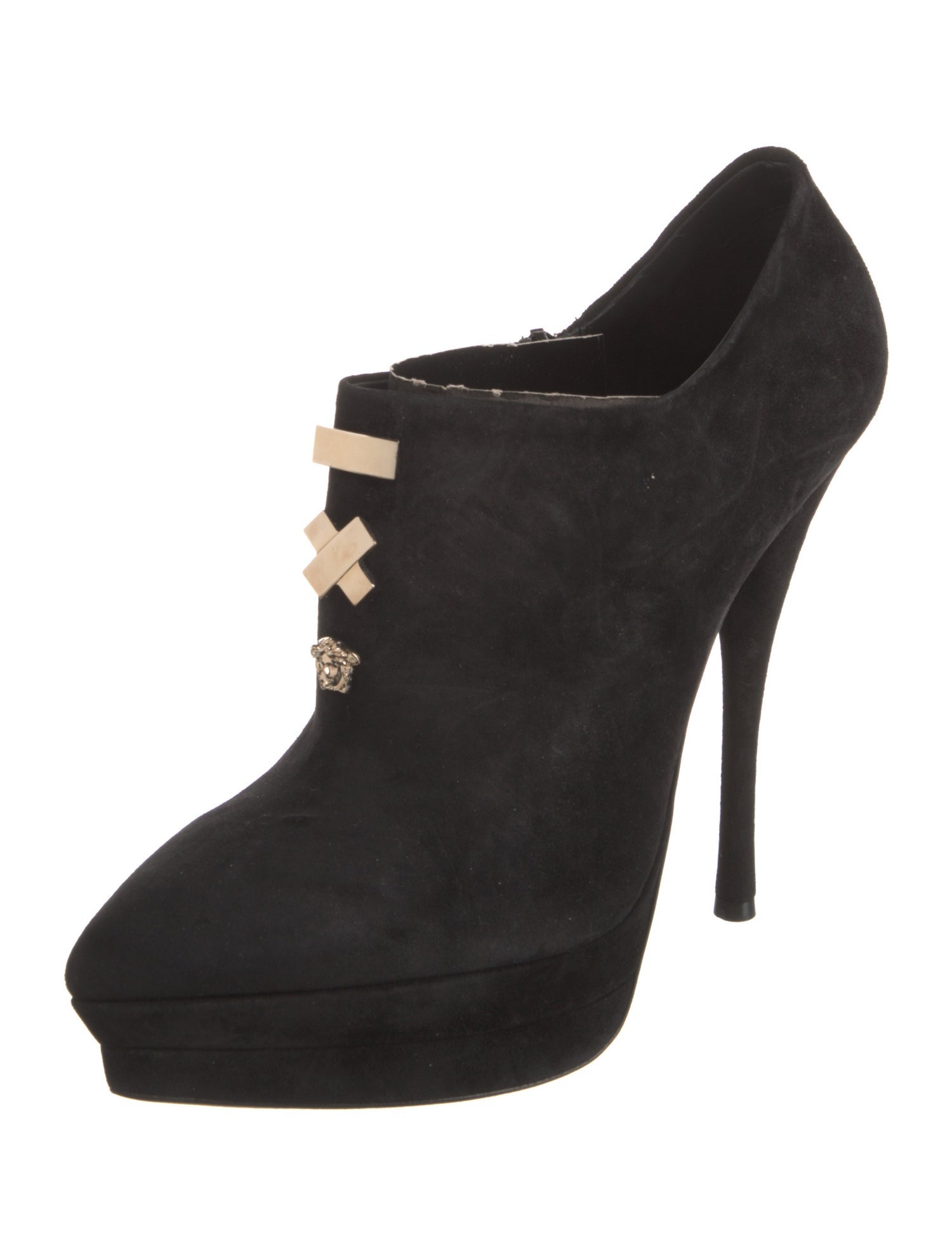 Versace Medusa Insignia Suede Lace-Up Boots
