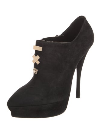 Versace Medusa Insignia Suede Lace-Up Boots