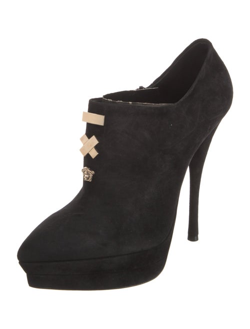 Versace Medusa Insignia Suede Lace-Up Boots