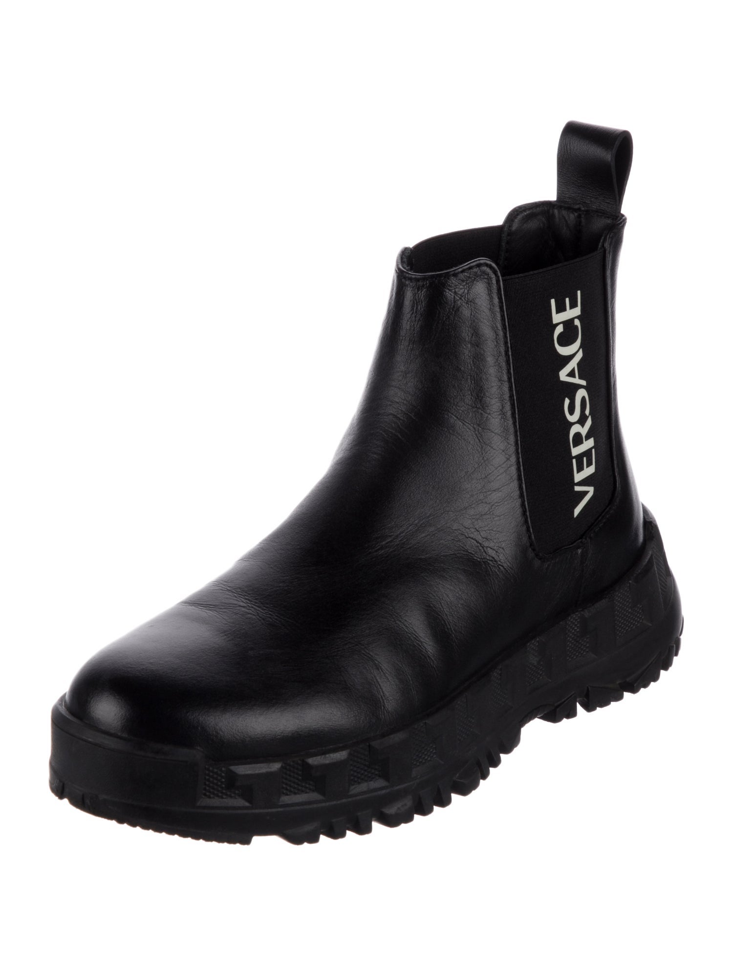 Versace Leather Chelsea Boots
