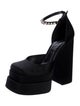 Versace Satin Crystal Embellishments D'Orsay Pumps