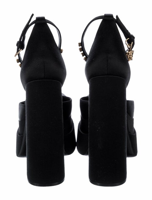 Versace Satin Crystal Embellishments D'Orsay Pumps