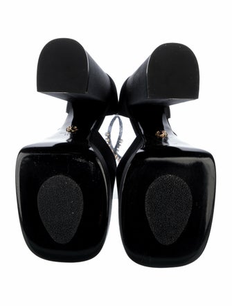 Versace Satin Crystal Embellishments D'Orsay Pumps