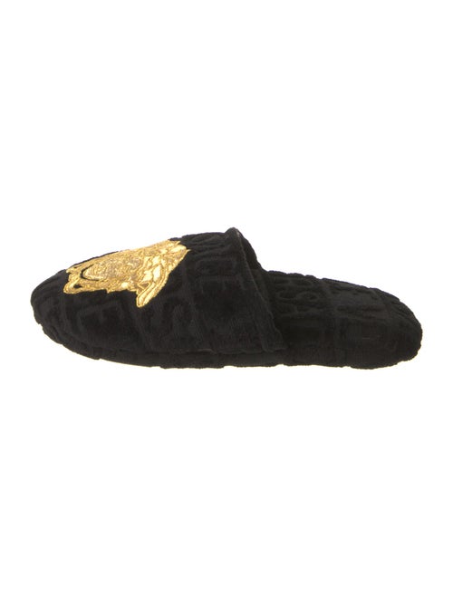Versace Medusa Insignia Embroidered Accent Mules