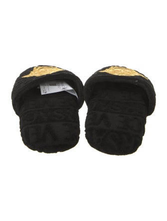 Versace Medusa Insignia Embroidered Accent Mules