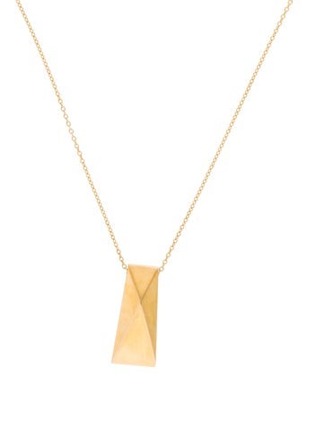 Versace Pendant Necklace 18K Geometric