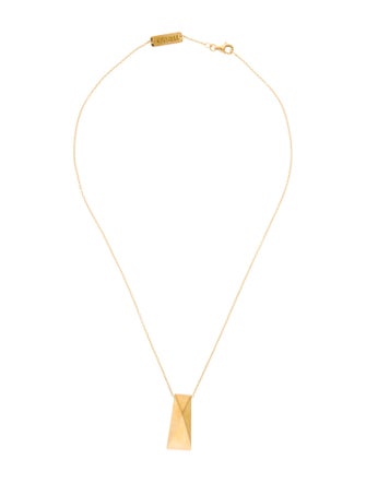 Versace 18K Geometric Pendant Necklace