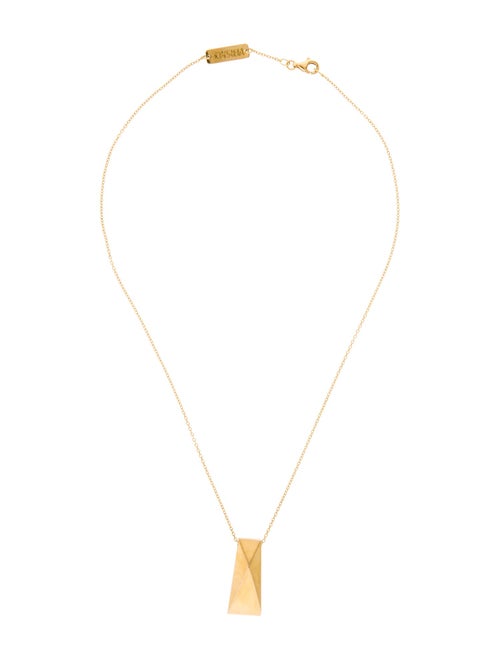 Versace 18K Geometric Pendant Necklace