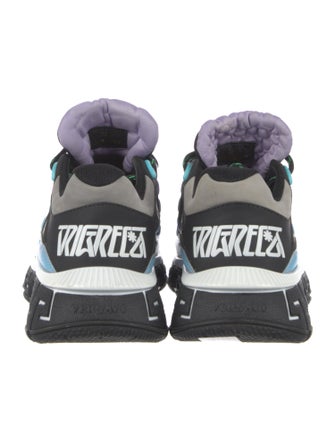 Versace Leather Printed Athletic Sneakers