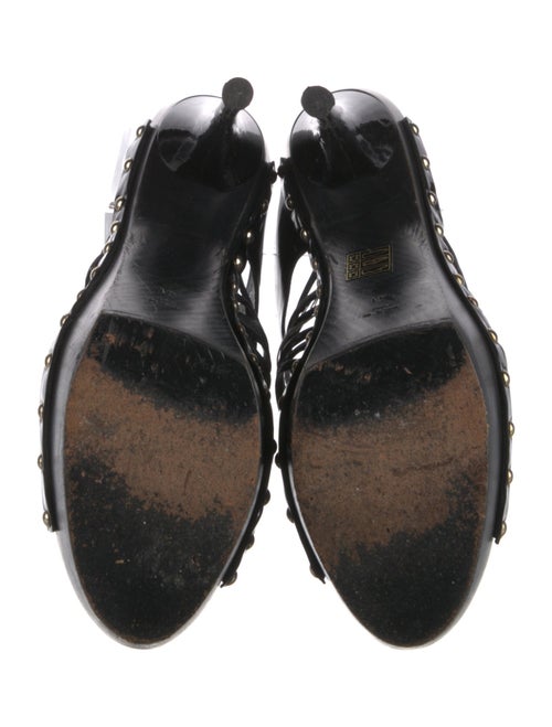 Versace Medusa Insignia Patent Leather Slides