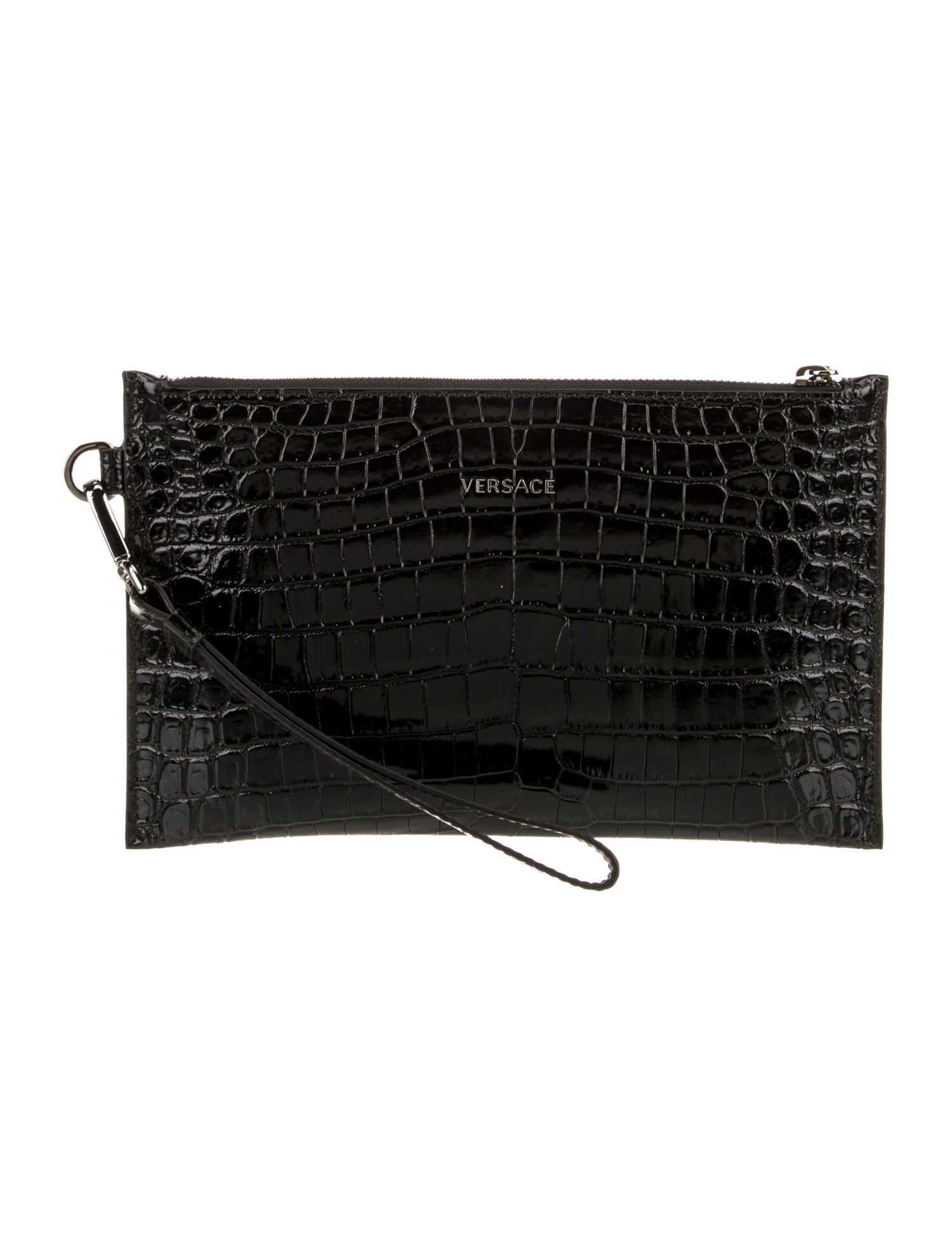 Versace Embossed Leather Clutch