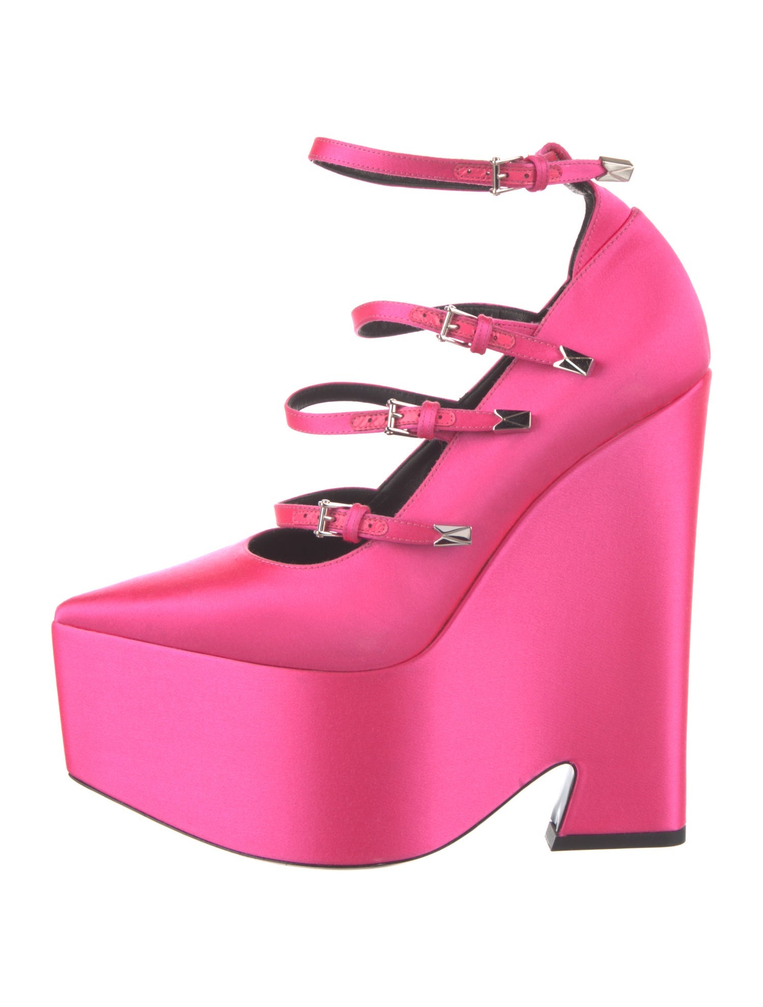 Versace Satin Studded Accents Pumps