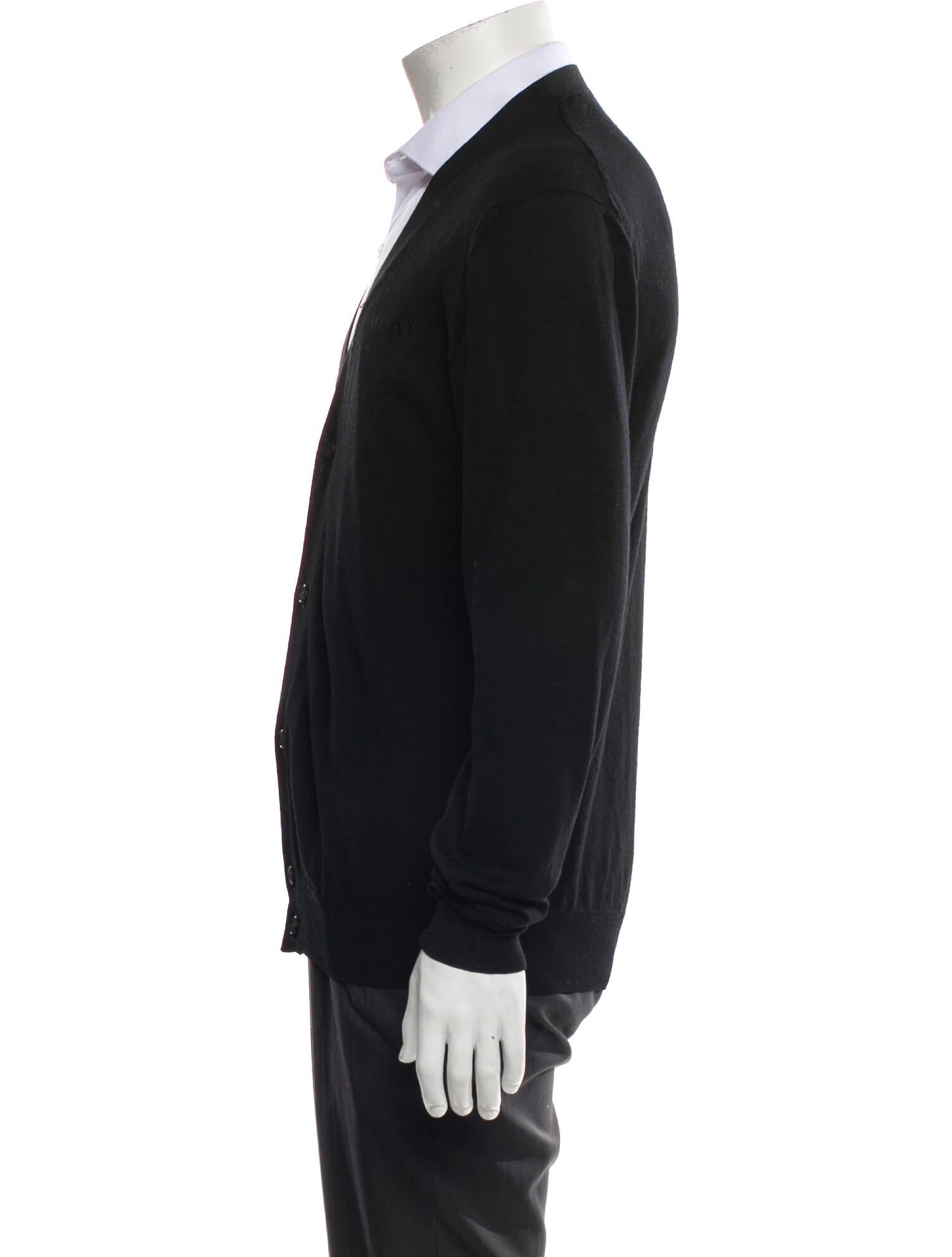 Versace Virgin Wool V-Neck Cardigan