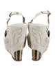 Versace Patent Leather Embroidered Accent Slingback Sandals