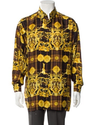 Versace Casual Shirts Vintage Baroque Dress Shirt L