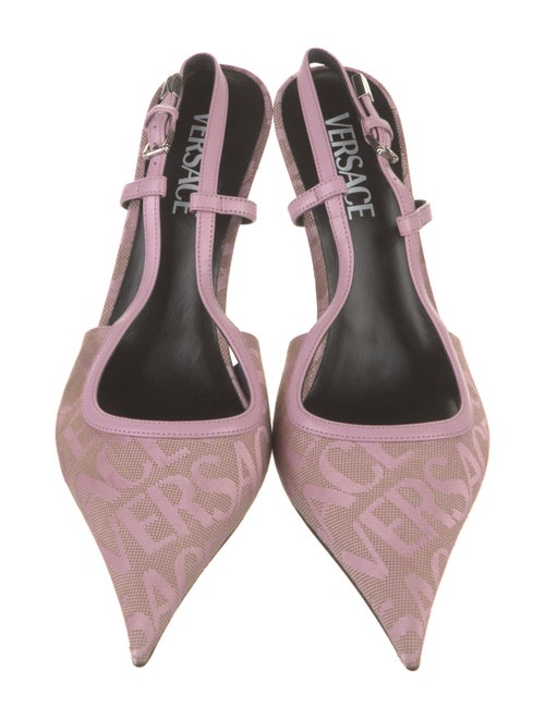Versace Canvas Printed Slingback Pumps