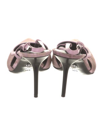 Versace Canvas Printed Slingback Pumps