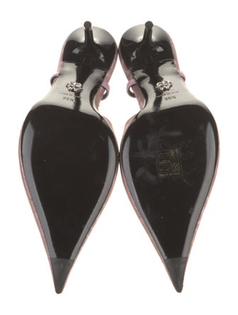 Versace Canvas Printed Slingback Pumps