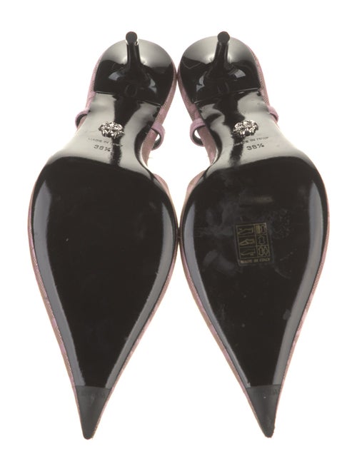 Versace Canvas Printed Slingback Pumps