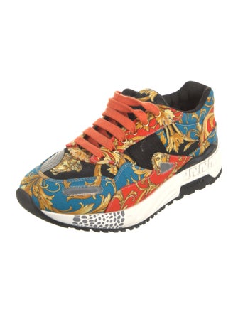 Versace Canvas Printed Athletic Sneakers
