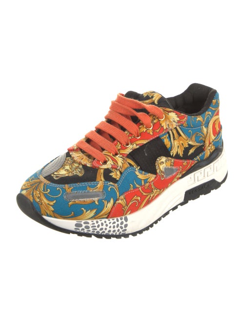 Versace Canvas Printed Athletic Sneakers