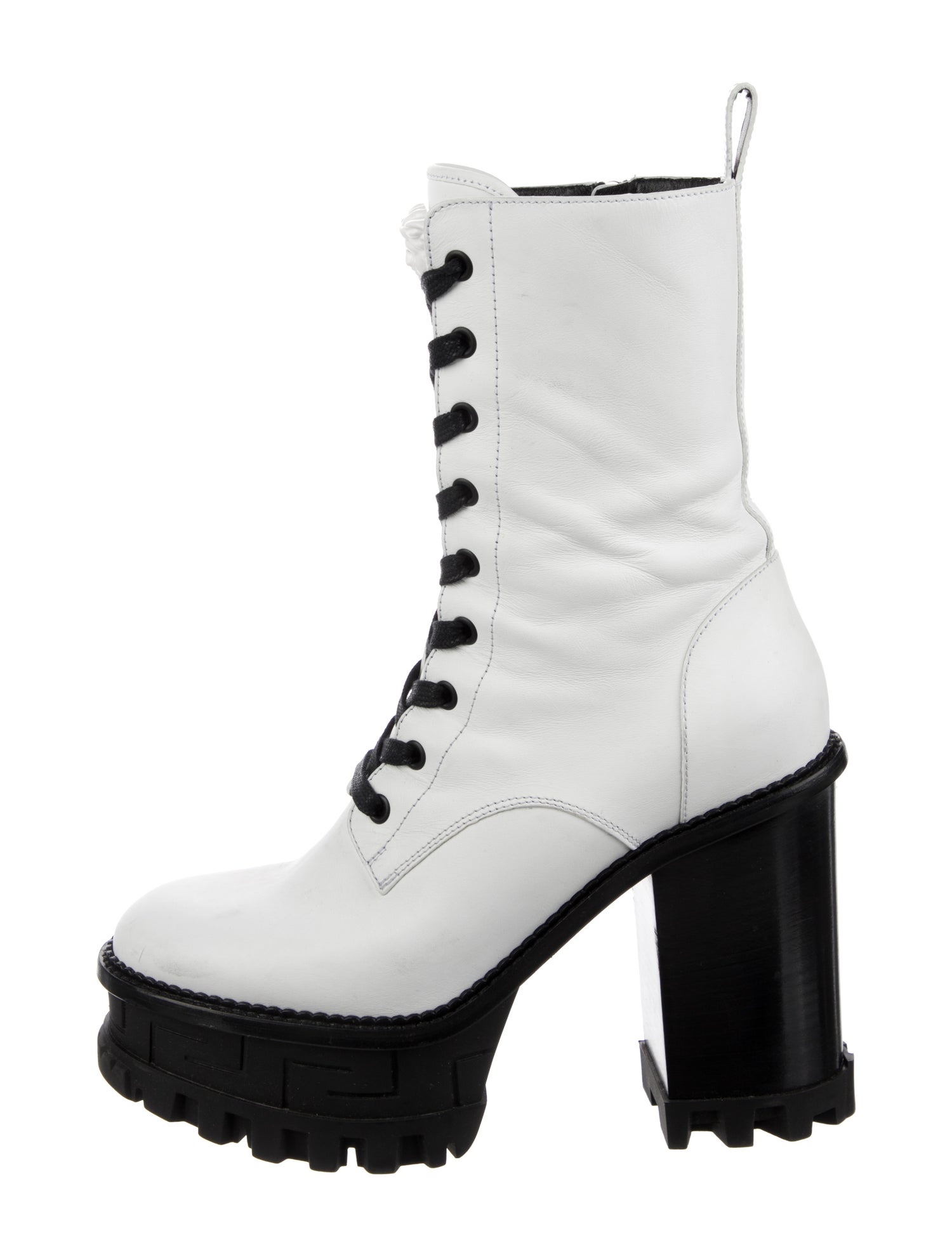 Versace Leather Combat Boots