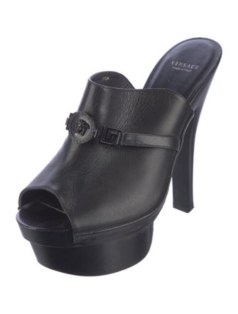 Versace Medusa Insignia Leather Slides