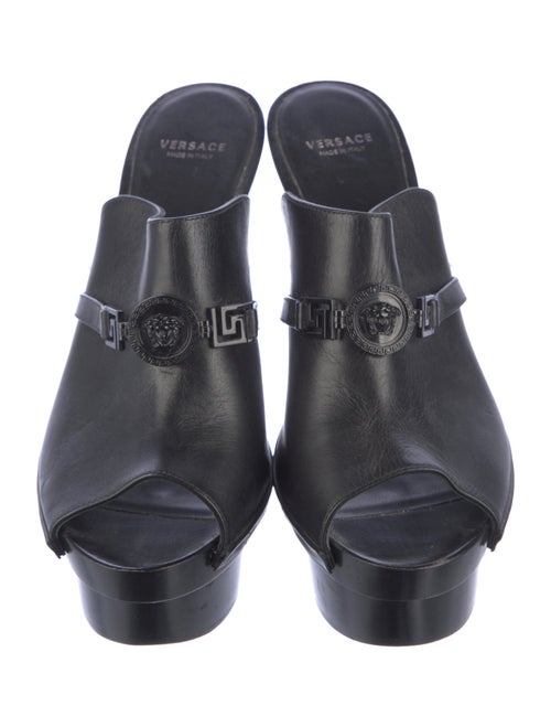 Versace Medusa Insignia Leather Slides
