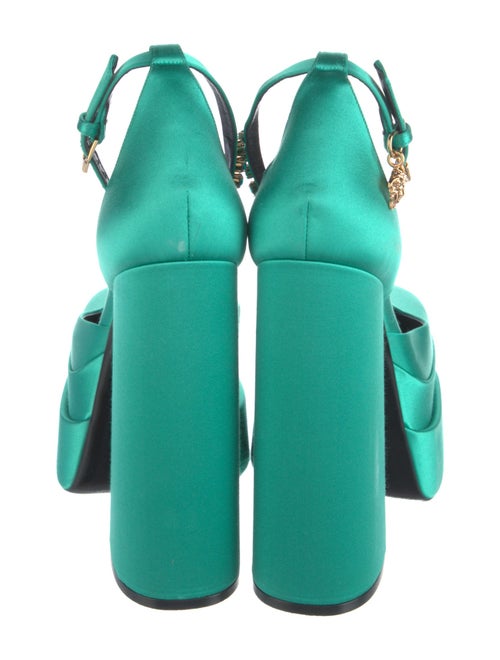 Versace Satin Crystal Embellishments D'Orsay Pumps