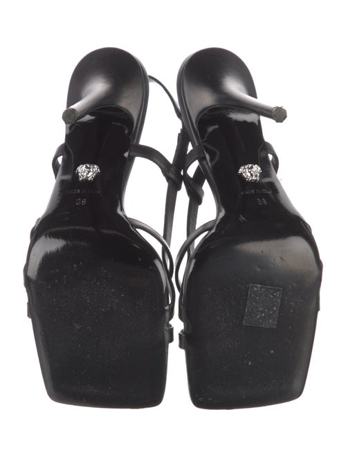 Versace Medusa Insignia Leather Slingback Sandals